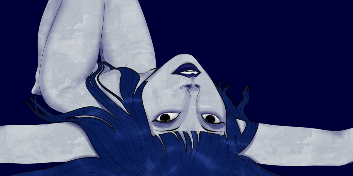 Beautiful blue woman